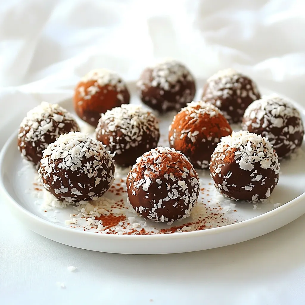Schmackhafte Chocolate Coconut Truffles No Bake Rezept