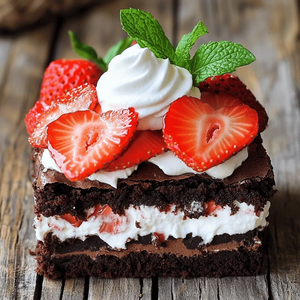Brownie Strawberry Shortcake Köstliche Dessertidee
