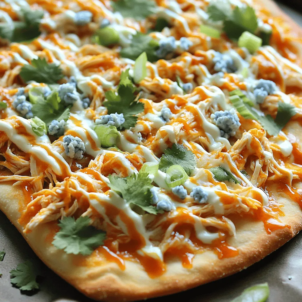 Buffalo Chicken Flatbread Pizza Einfache und Leckereien