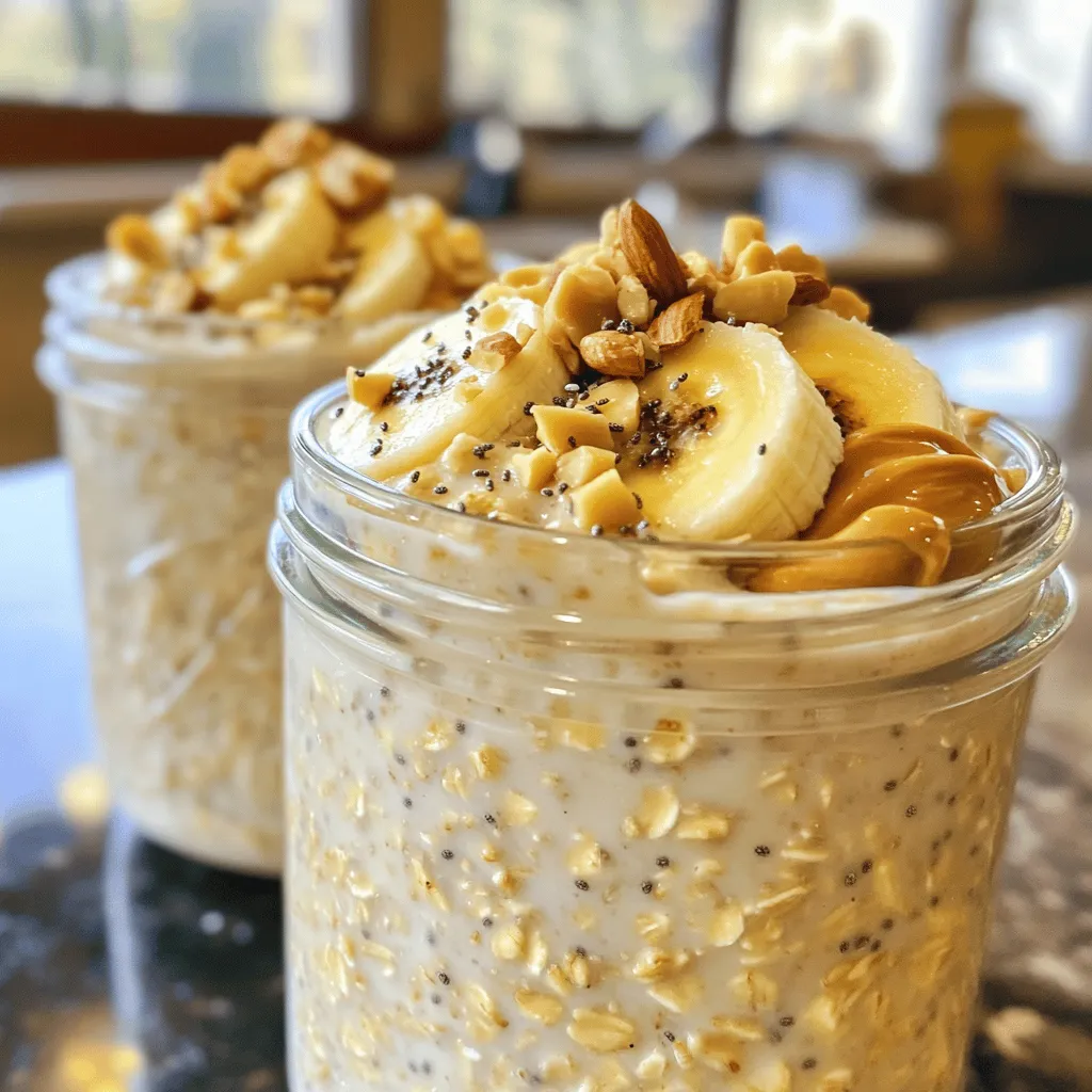 High-Protein Peanut Butter Banana Overnight Oats Rezept