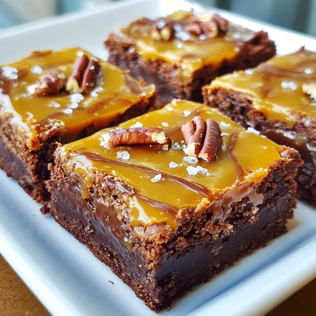 Karamell-Schildkröten-Brownies köstliche Nascherei