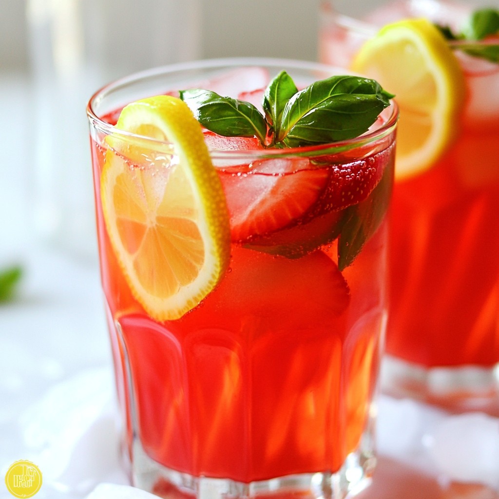 Strawberry Basil Lemonade Erfrischend und Lecker