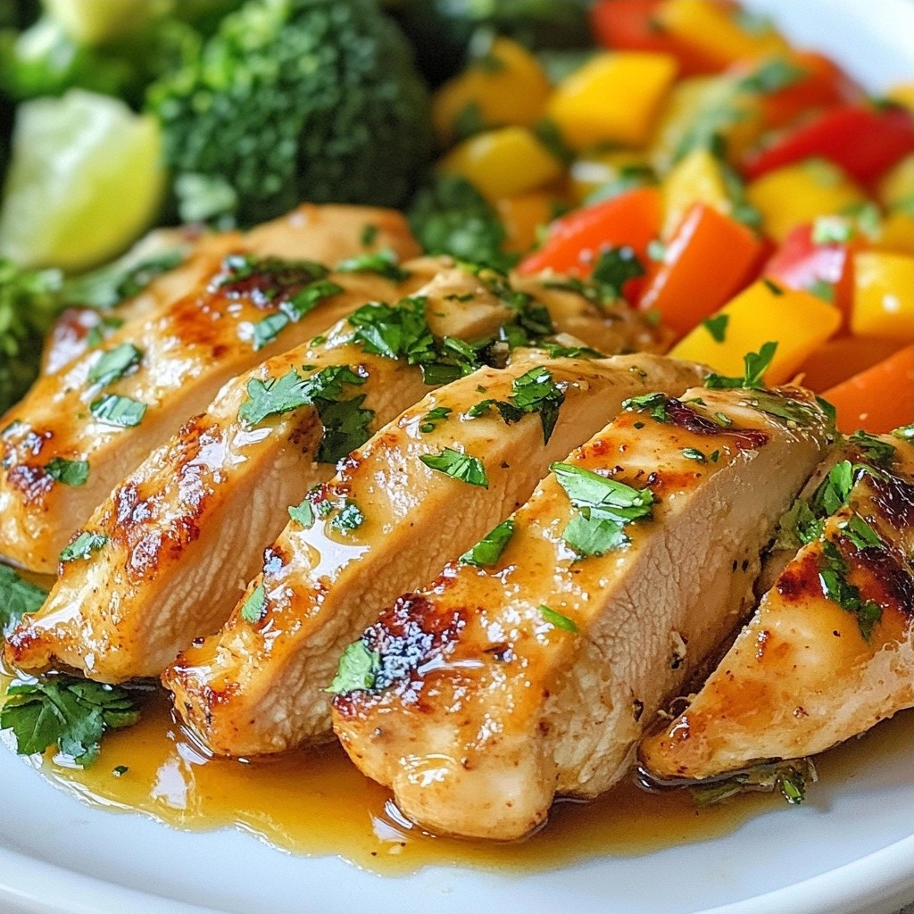 Lime Butter Chicken Breast with Steamed Veggies genießen