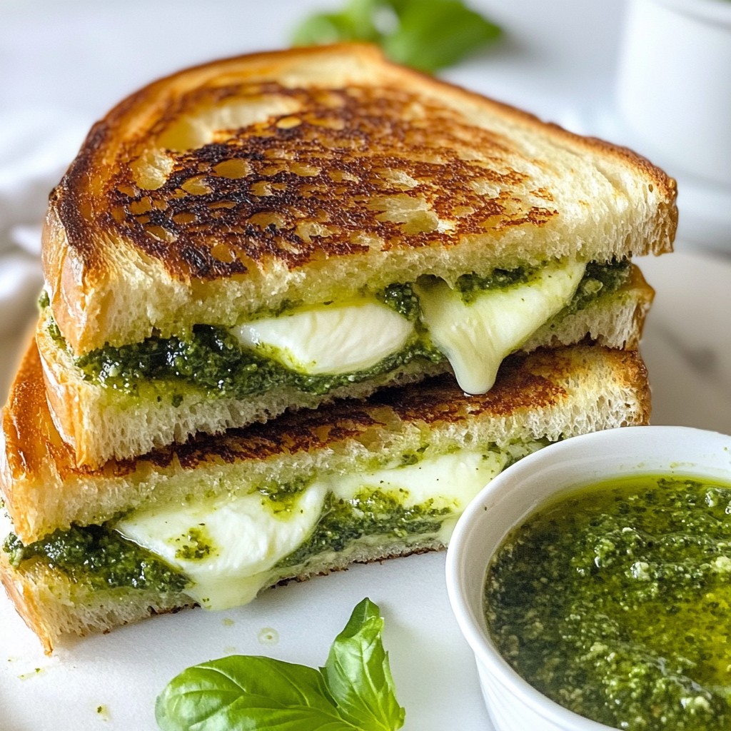 Basil Pesto Grilled Cheese Einfach und Leckeres Rezept