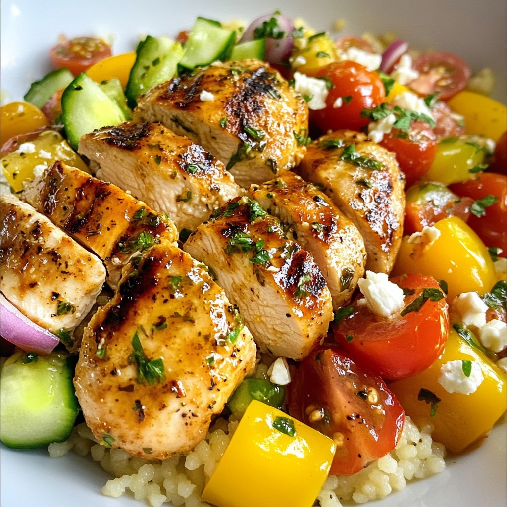 Mediterrane Hähnchenbrust mit Couscous und Feta