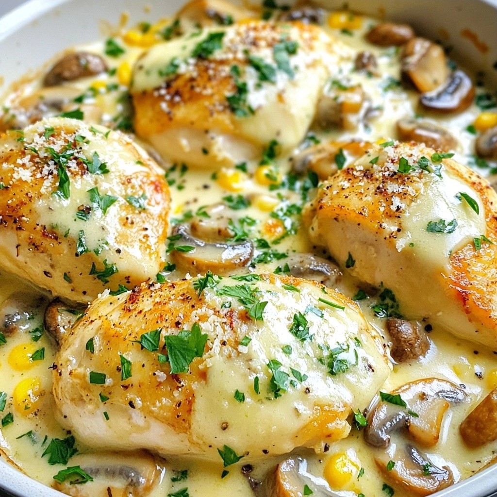 Creamy Mushroom Chicken Bake with Parmesan Rezept