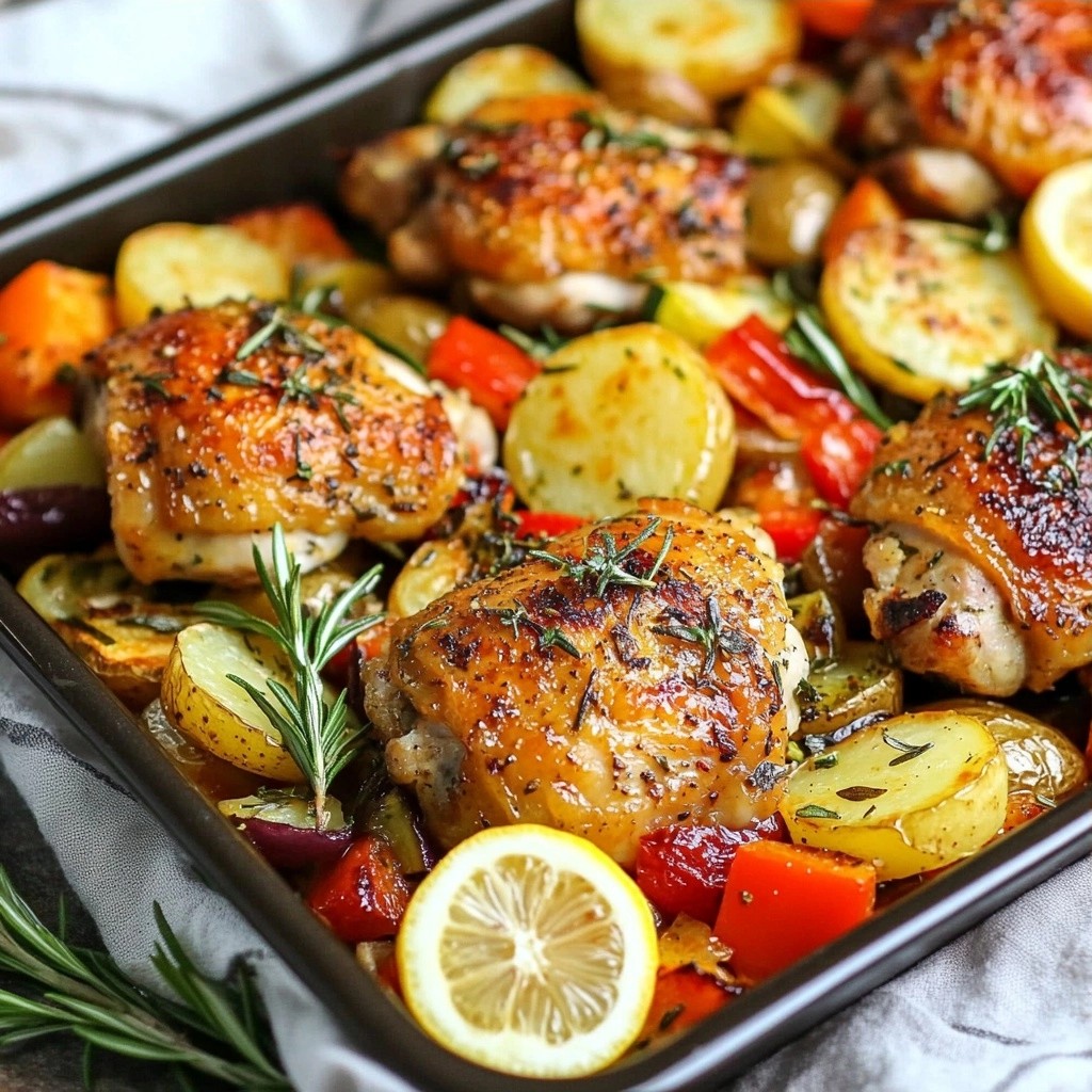 One-Pan Lemon Rosemary Chicken with Veggies Rezept