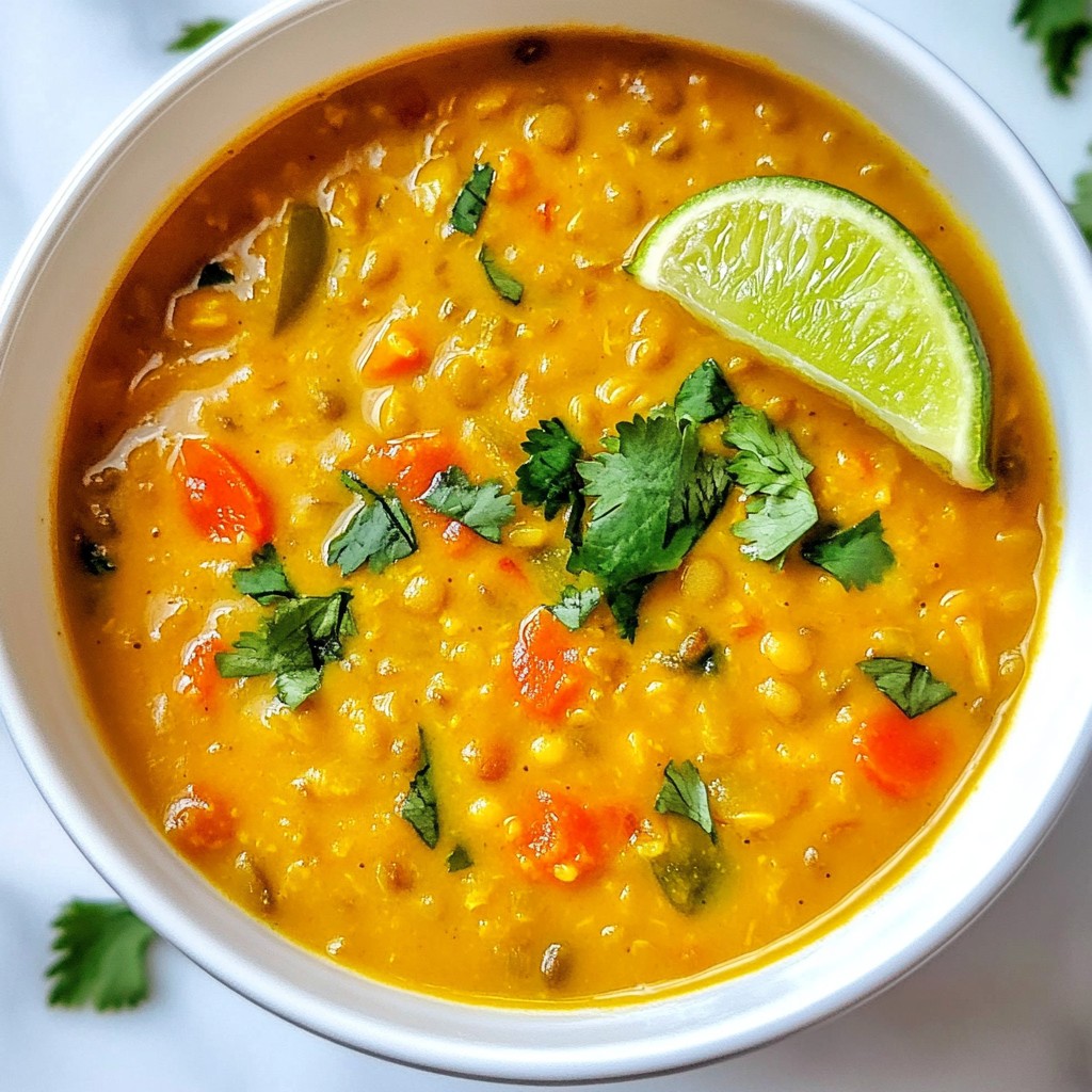 Kokos-Curry-Linsensuppe Einfaches und leckeres Rezept