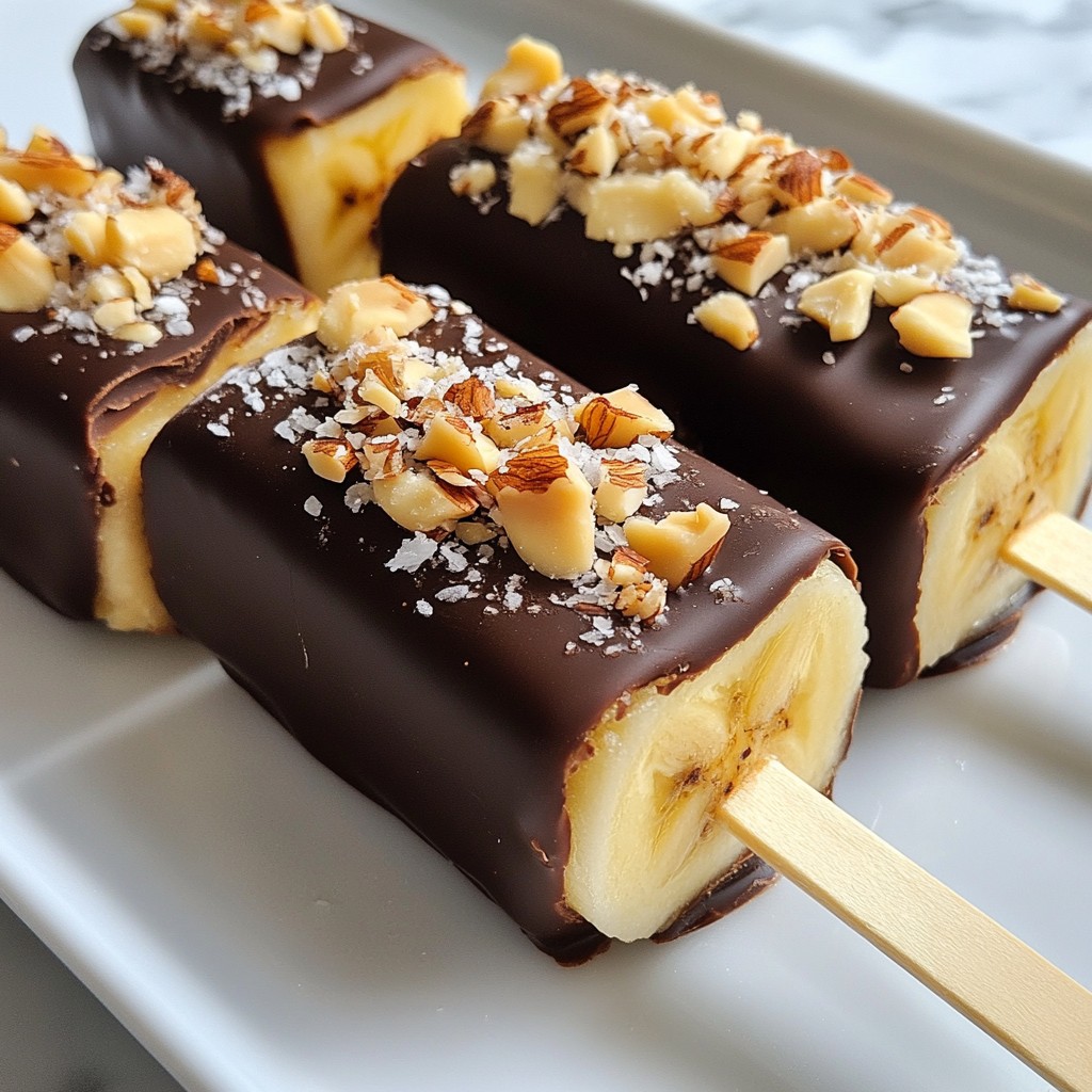 Schokoladenüberzogene Bananenpops Einfaches Rezept
