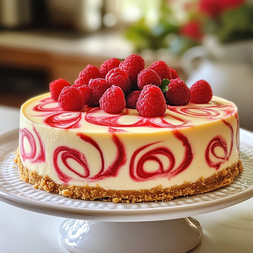 Raspberry Swirl Cheesecake Köstlich und Einfach Zubereiten