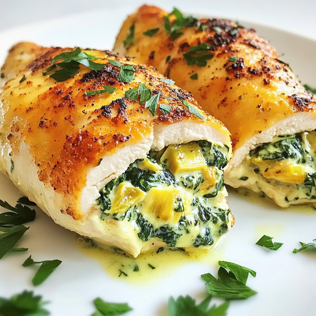 Spinach Artichoke Stuffed Chicken Breast Rezept Genuss