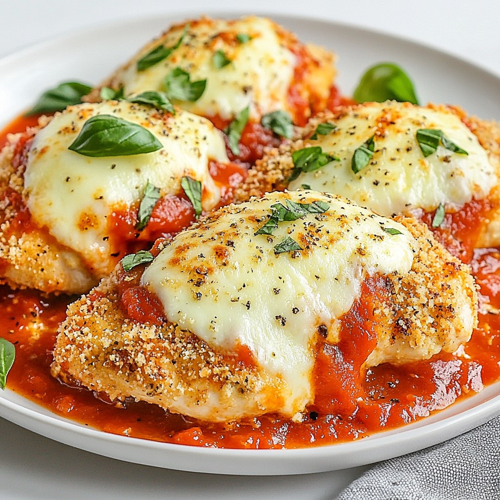 Baked Chicken Parmesan mit Mozzarella Rezept lecker