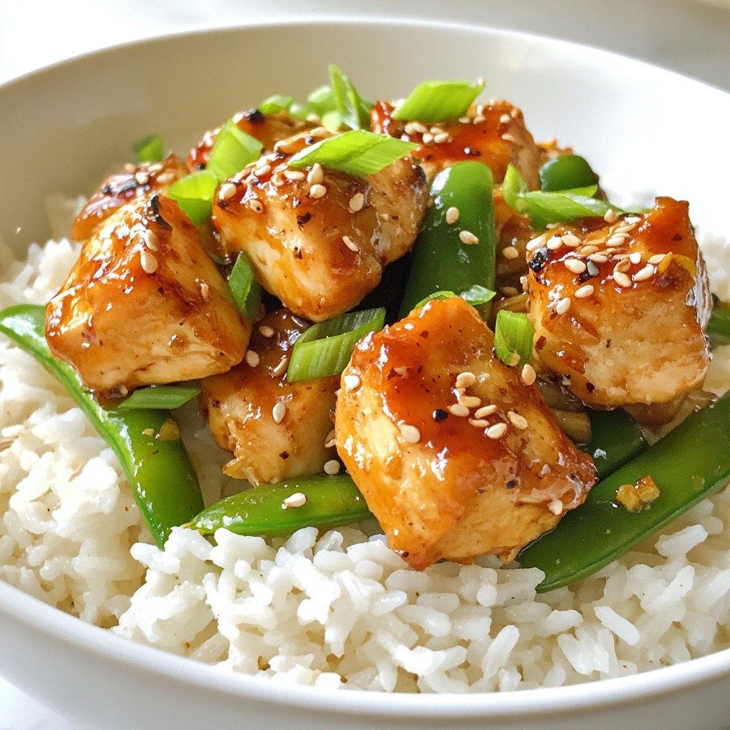 Sesame Ginger Chicken with Snap Peas Lecker Gericht