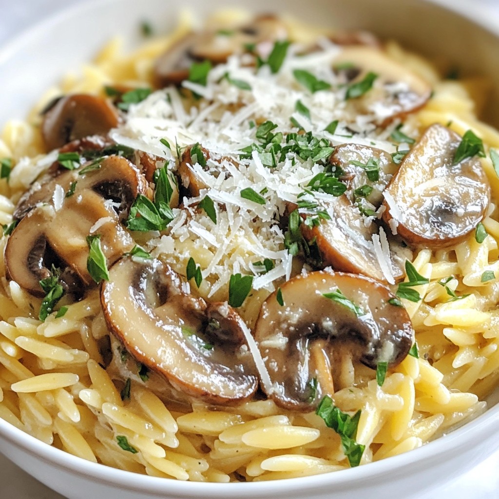 Creamy Garlic Mushroom Orzo Einfache und Schmackhafte Mahlzeit