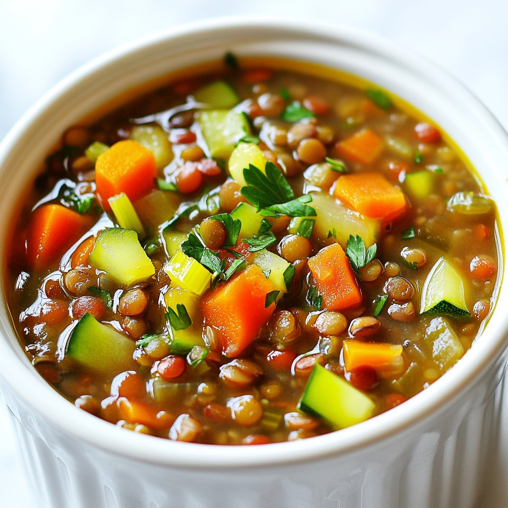 Veggie Packed Lentil Soup Nährstoffreiche Mahlzeit