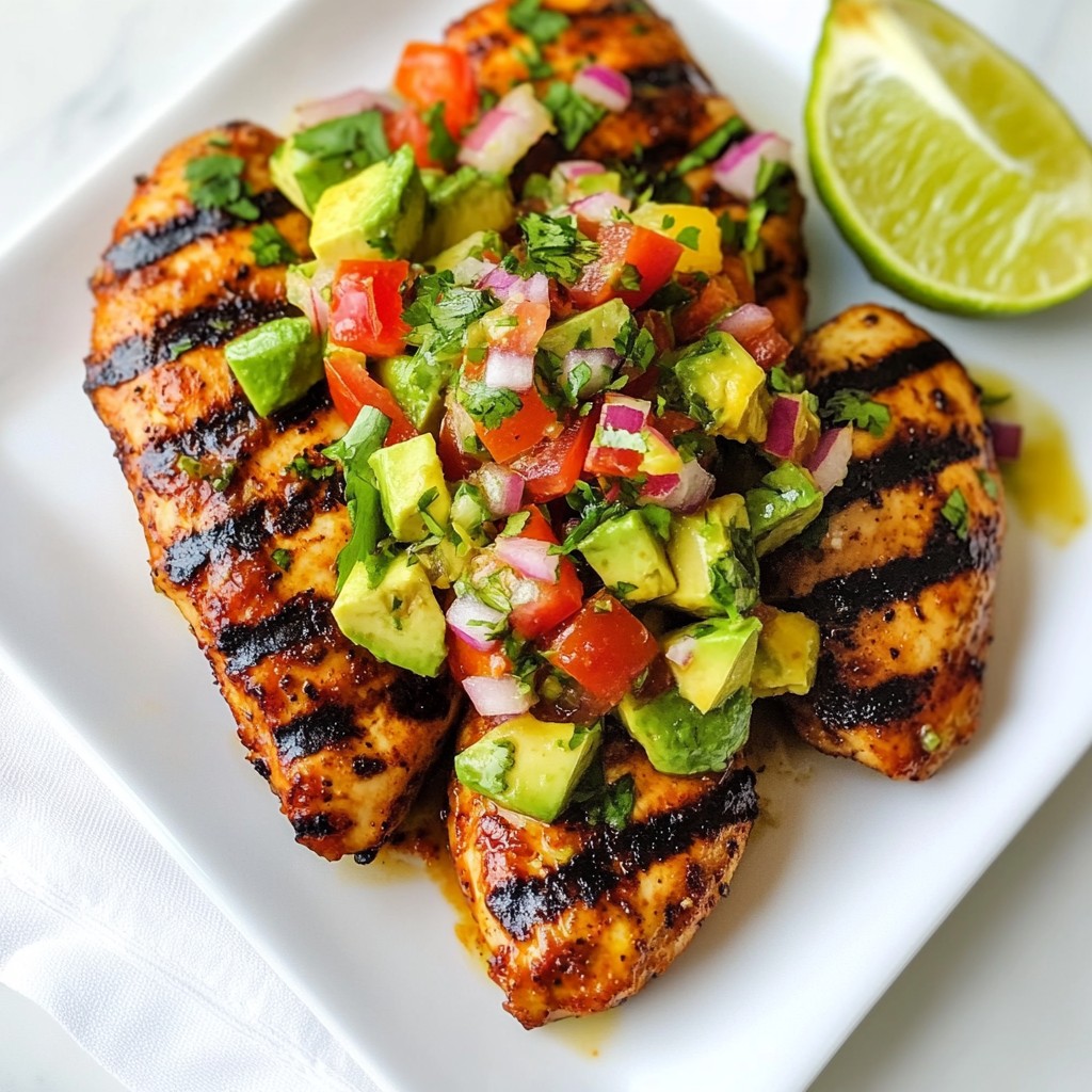 Zesty Chili Lime Chicken mit Avocado Salsa Rezept