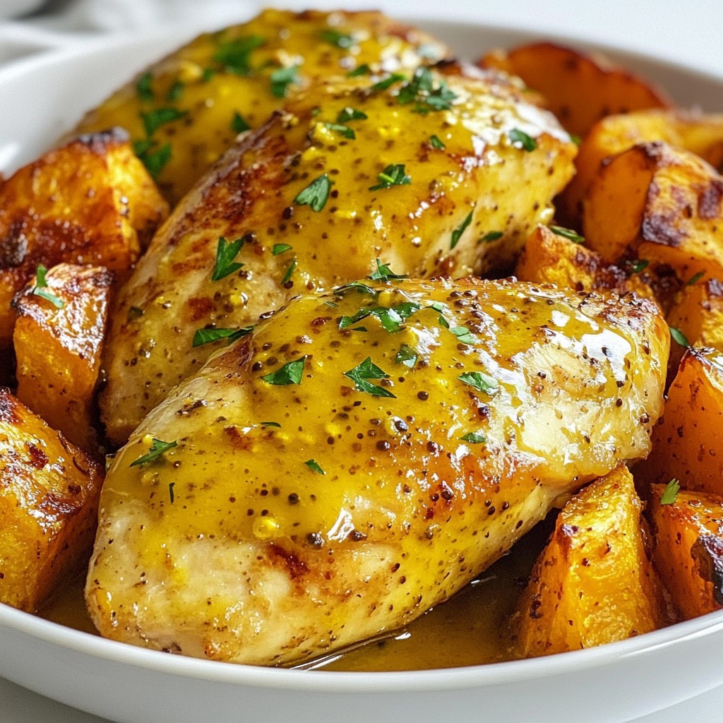 Honig-Senf-Hühnchen mit Süßkartoffeln Lecker Kochen