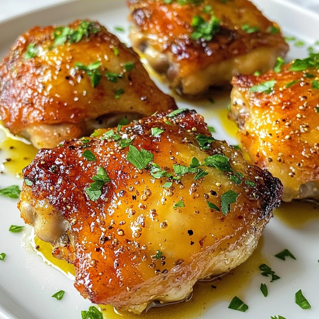 Crispy Honey Mustard Baked Chicken Thighs Rezept