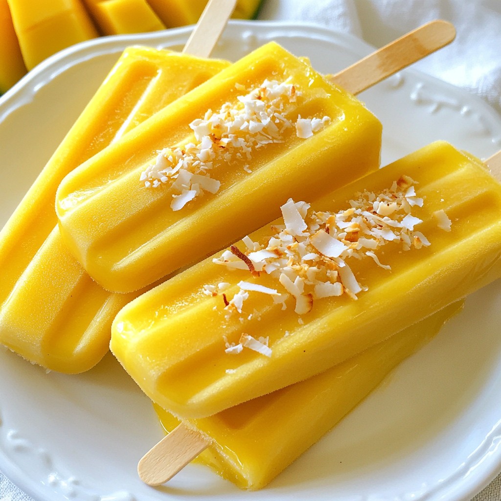 Mango Coconut Popsicles Frisch und Erfrischend Sommergenuss