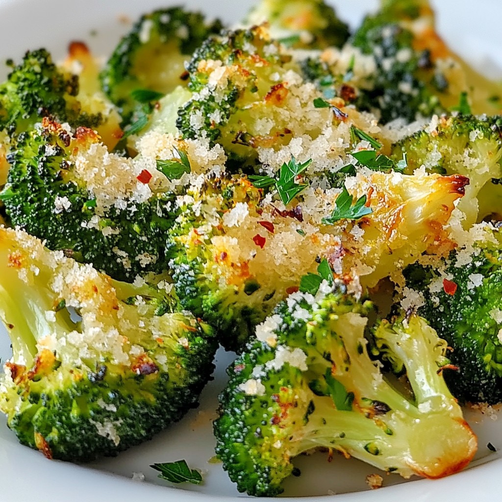 Garlic Parmesan Roasted Broccoli Einfaches Rezept