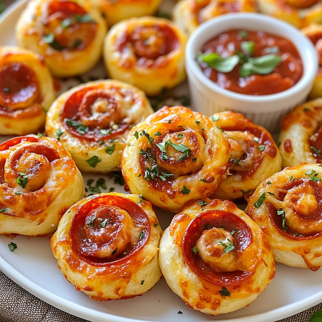 Pepperoni Pizza Pinwheels Einfaches und leckeres Rezept