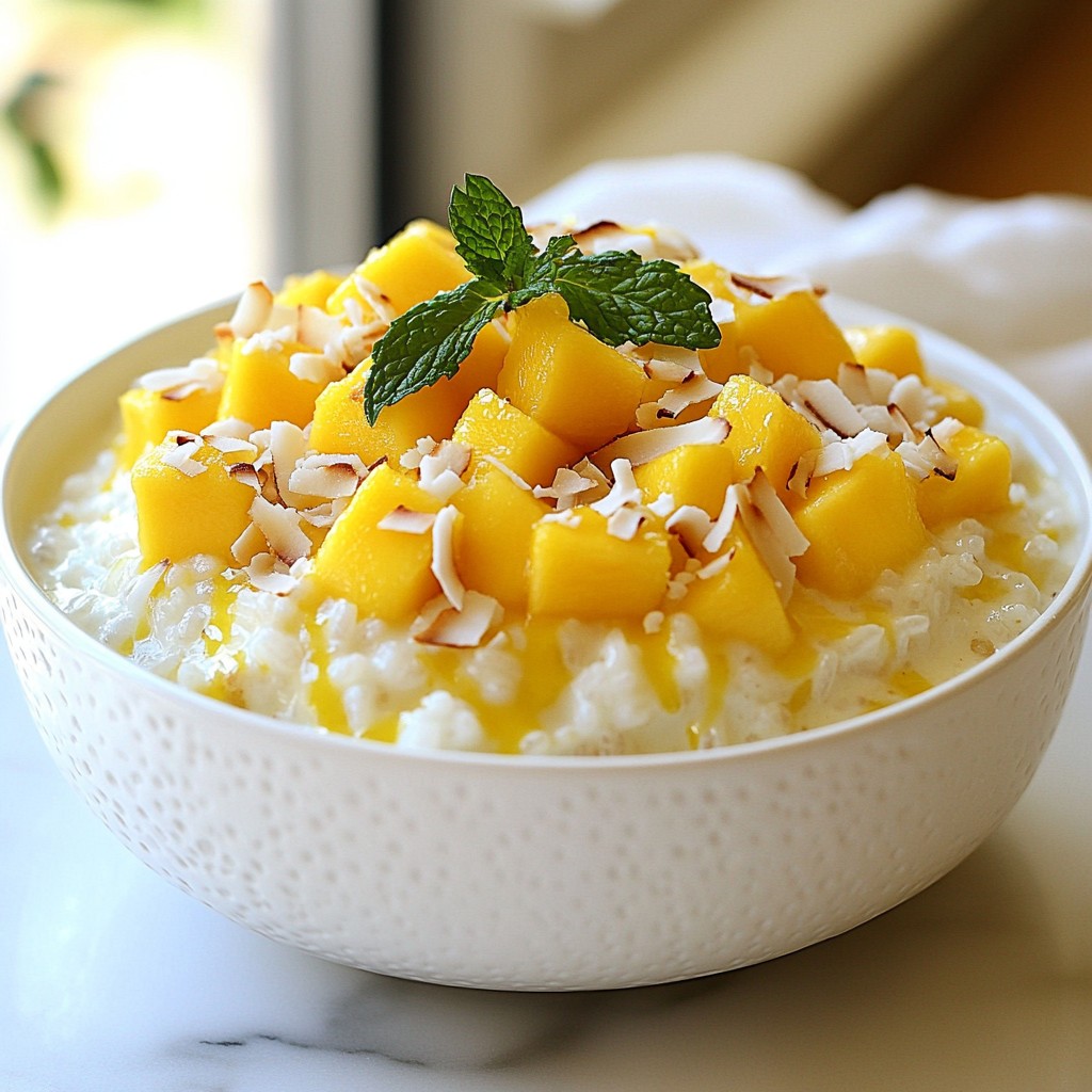 Mango Coconut Rice Pudding Einfaches Dessert Rezept