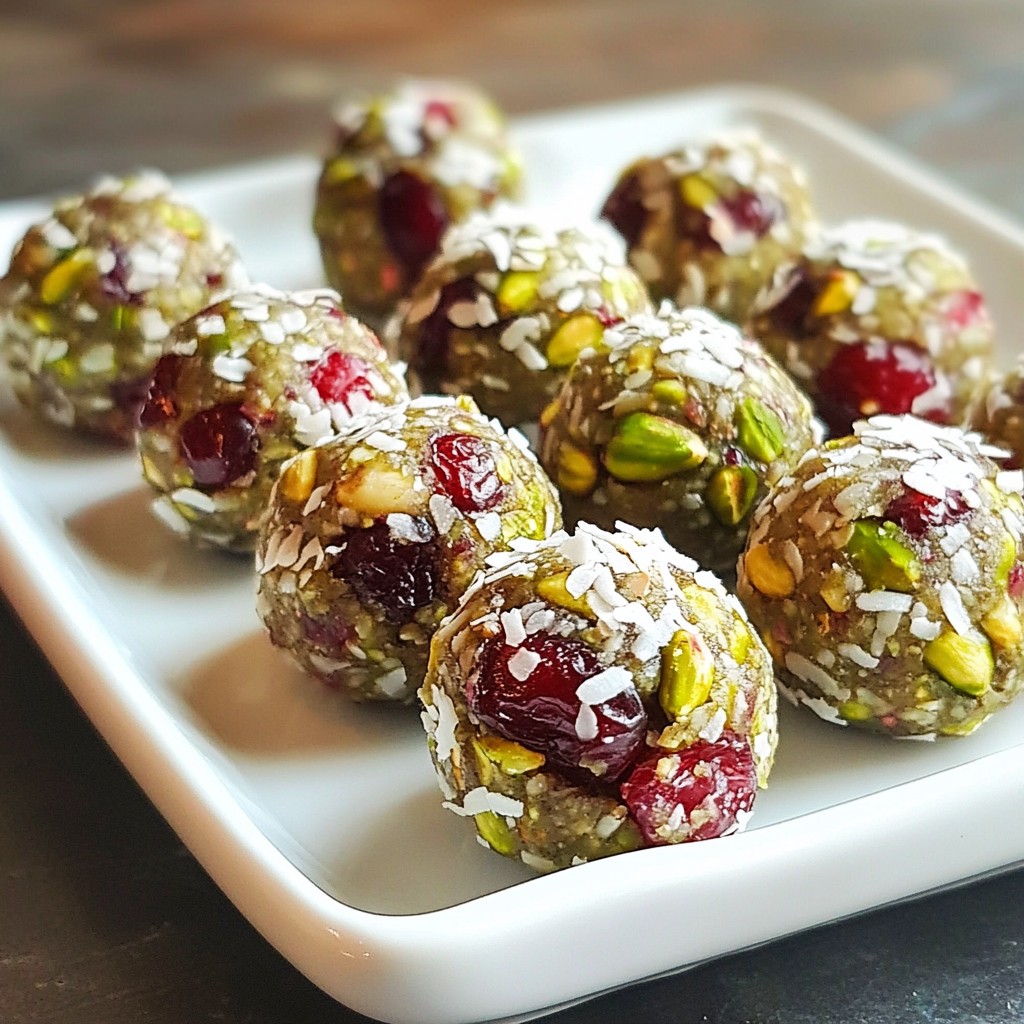 Cranberry Pistachio Energy Bites Einfache Rezeptidee