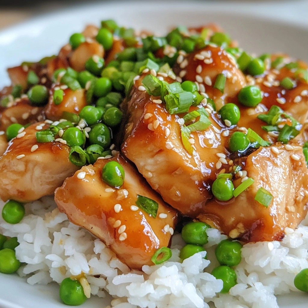 Schnelles Honigsoja-Hühnchen mit Erbsen  lecker genießen