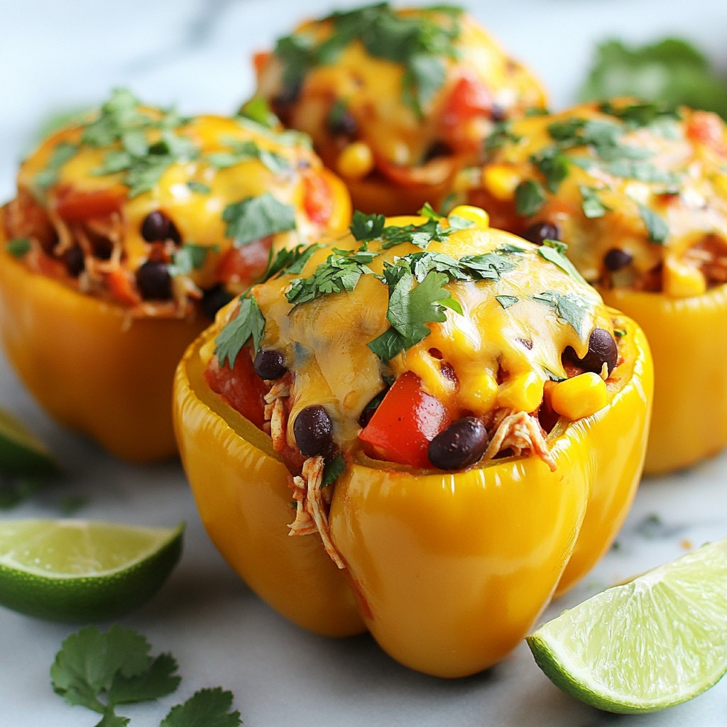 Hähnchen-Fajita-gefüllte Paprika leicht zubereiten
