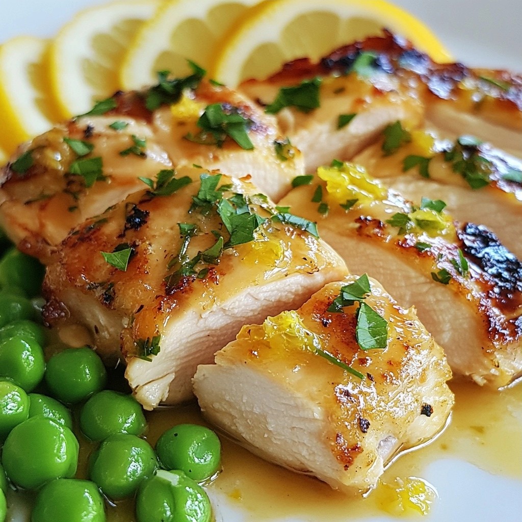 Zesty Lemon Herb Chicken Breast mit Erbsen Rezept