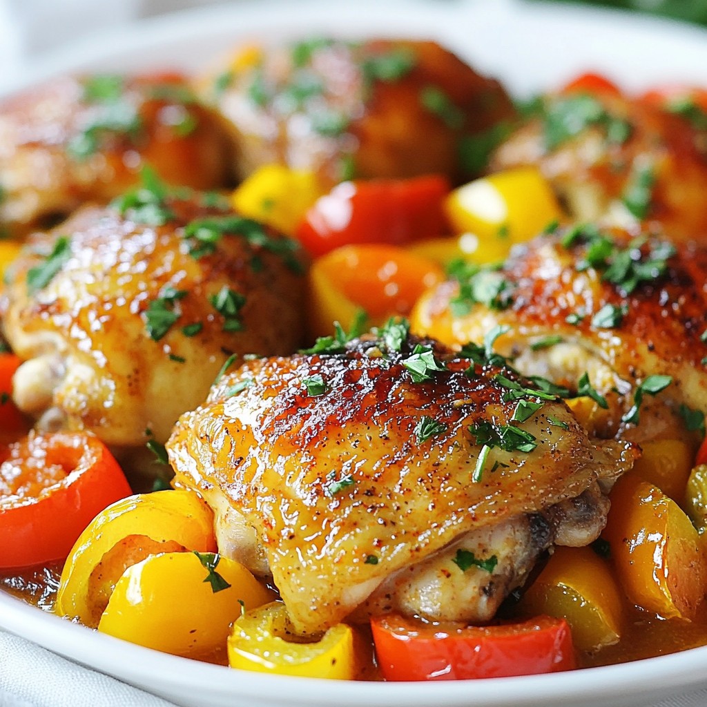 Einfaches One-Pan Paprika Chicken mit Paprika Medley