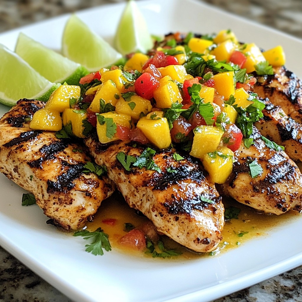 Spicy Grilled Chicken with Mango Salsa Einfach Lecker