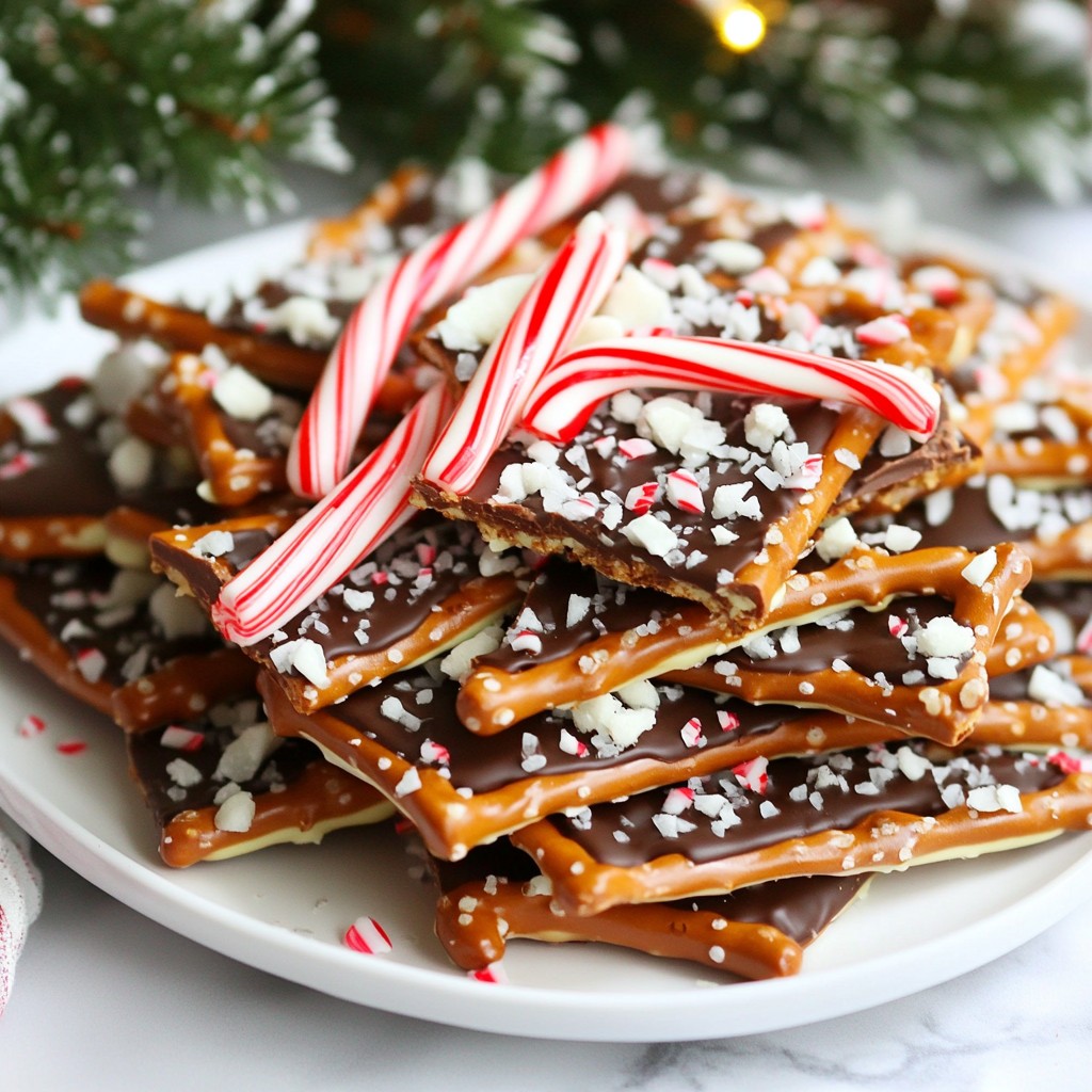 Schokoladenüberzogene Brezelrinde Schnelle und Leckereien