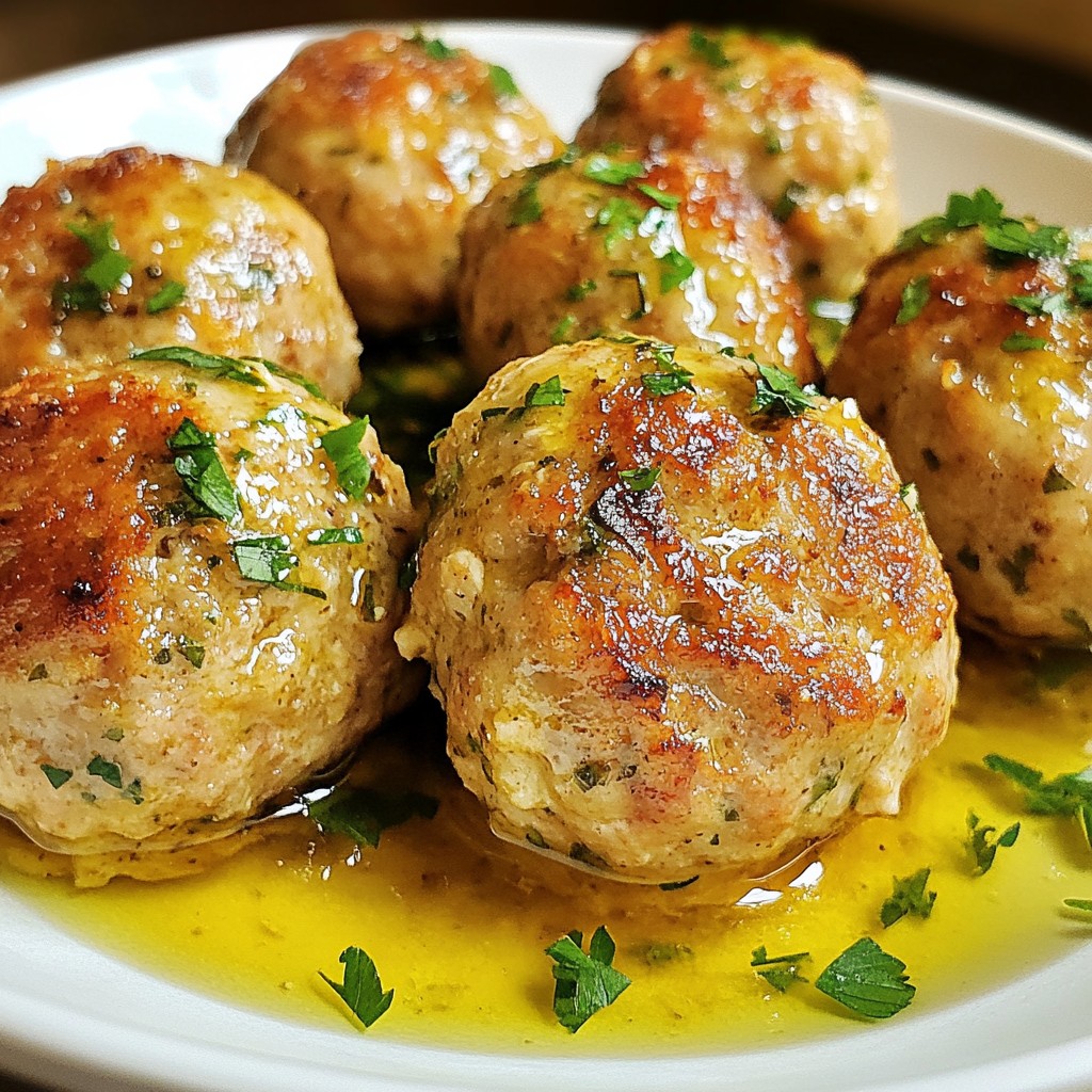 Garlic Herb Chicken Meatballs Einfaches Rezept