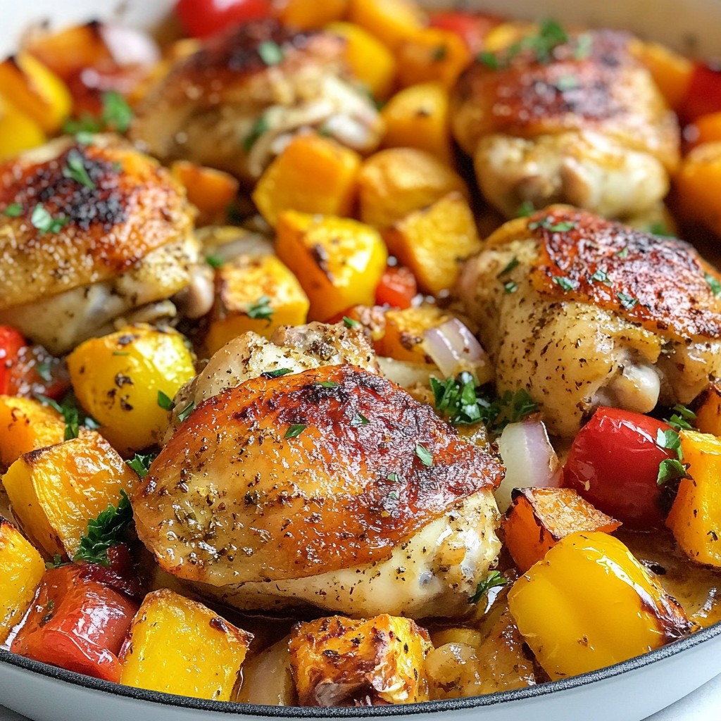 One-Pan Paprika Chicken mit Süßkartoffel-Medley