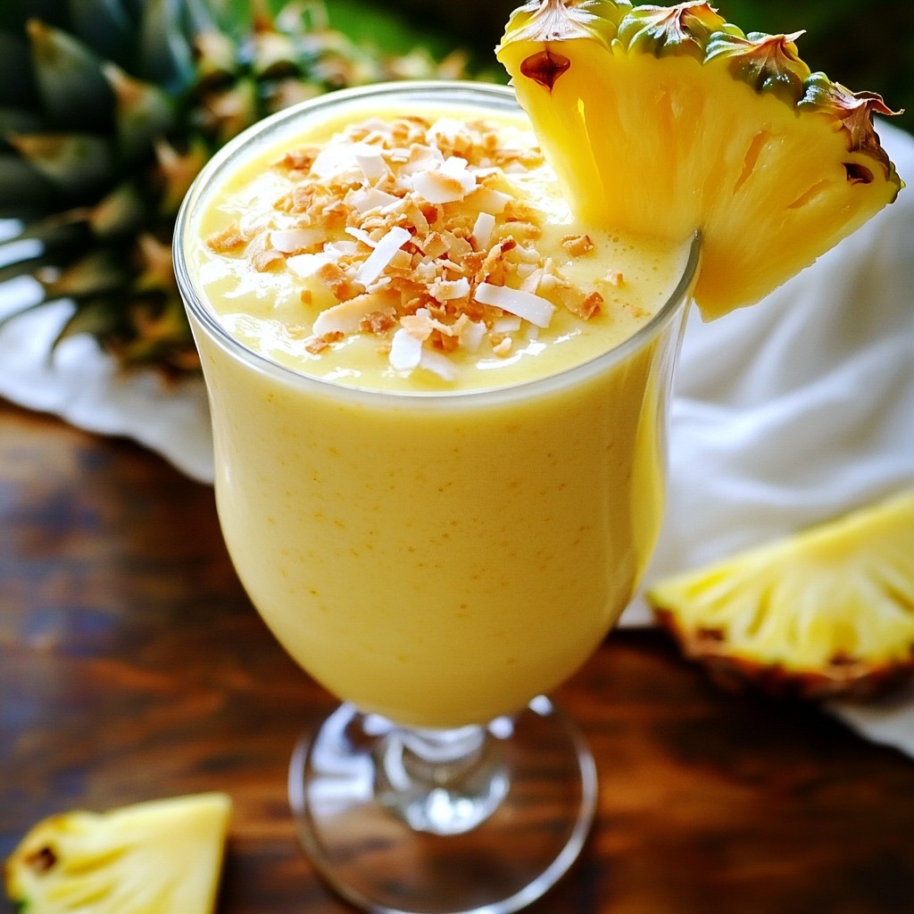 Coconut Pineapple Smoothie Frisch und Erfrischend