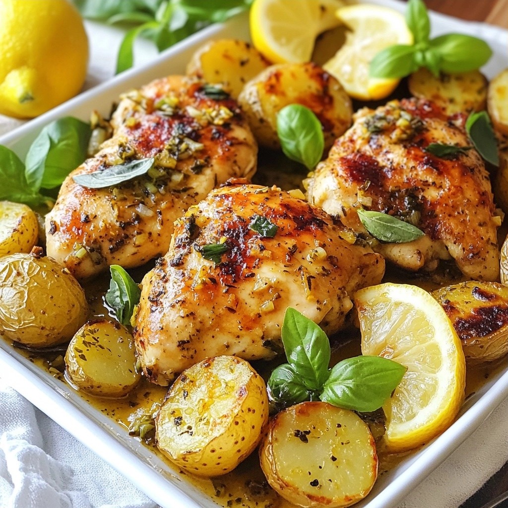 Savory Lemon Basil Chicken with Roasted Potatoes Rezept