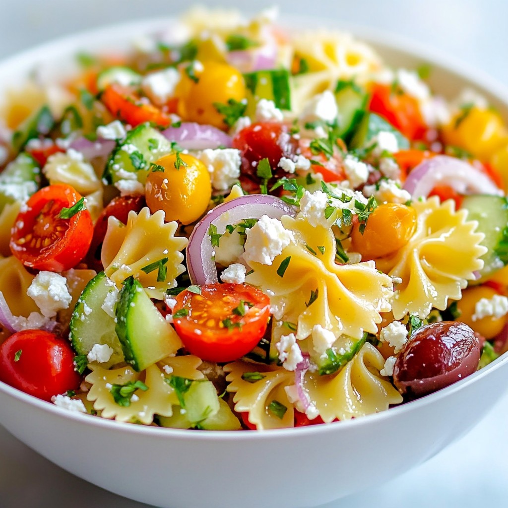 Griechischer Pasta-Salat Frisch und Geschmackvoll