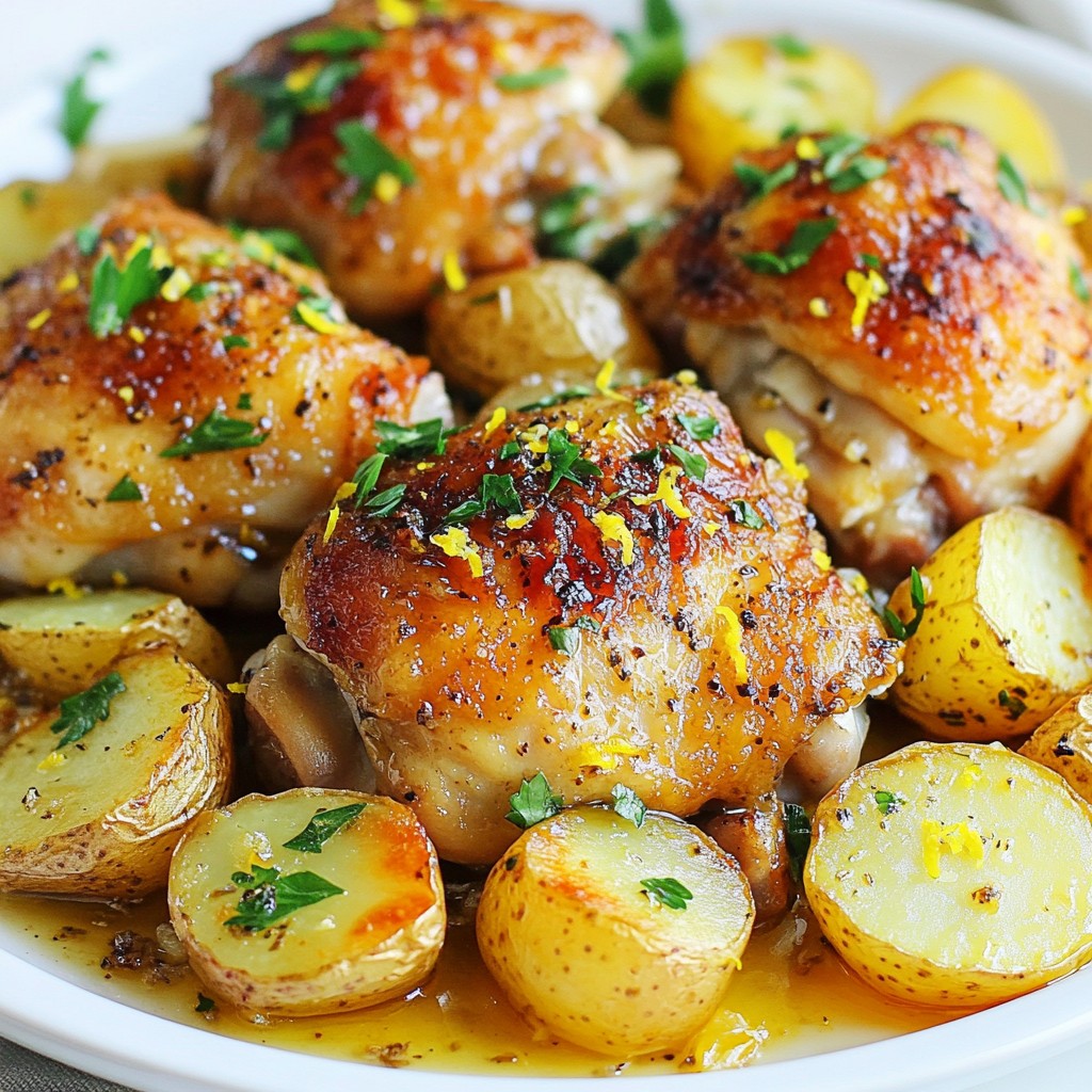 One-Pan Chicken with Lemon Garlic Potatoes Rezept