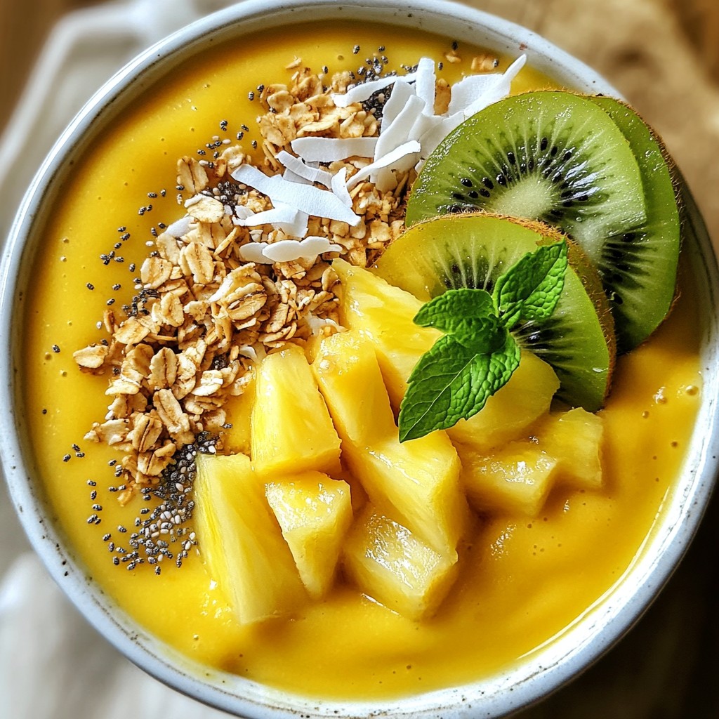 Mango Pineapple Smoothie Bowl Frisch und Lecker