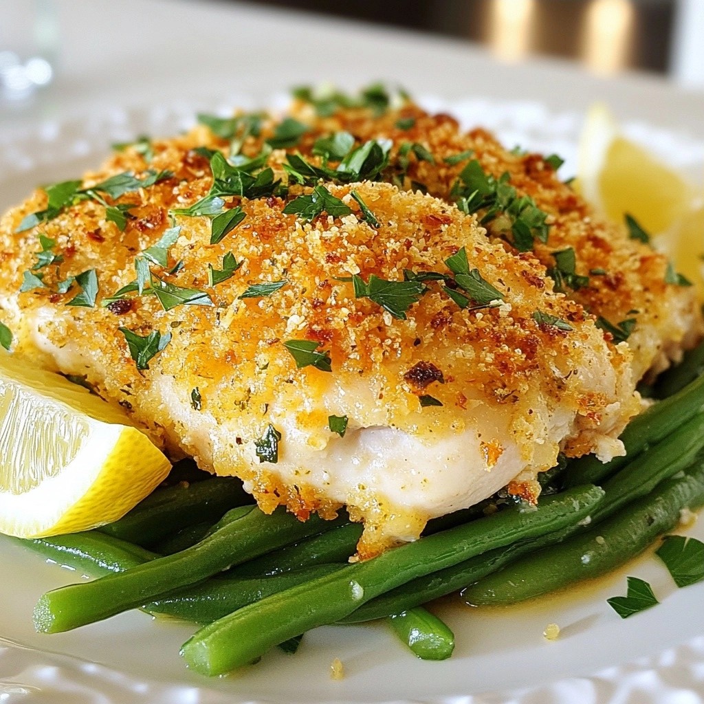 Savory Herb-Crusted Baked Chicken with Green Beans Rezept