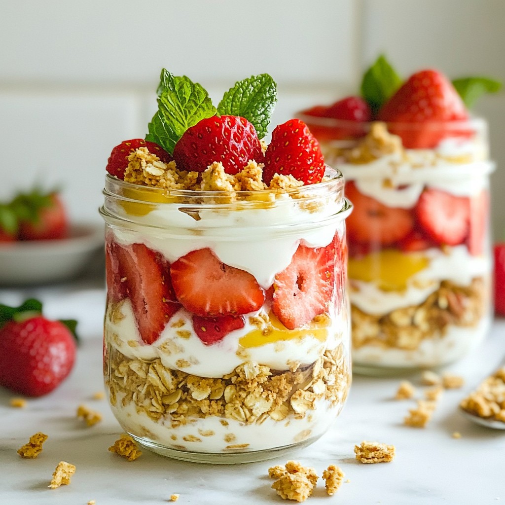 Erdbeer-Shortcake Übernacht Haferflocken Leckerer Genuss