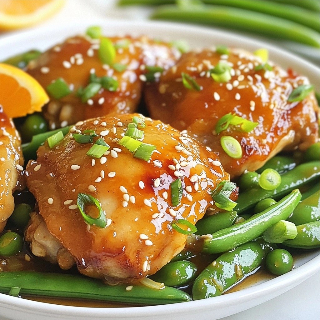 Köstliches One-Pan Orange Honey Chicken mit Zuckerschoten