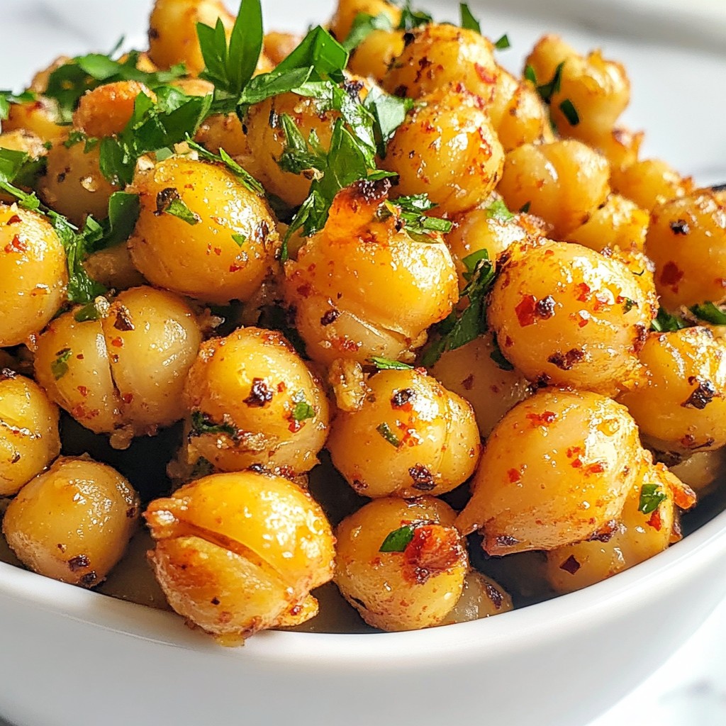 Spicy Garlic Roasted Chickpeas Gesunde Snackwahl