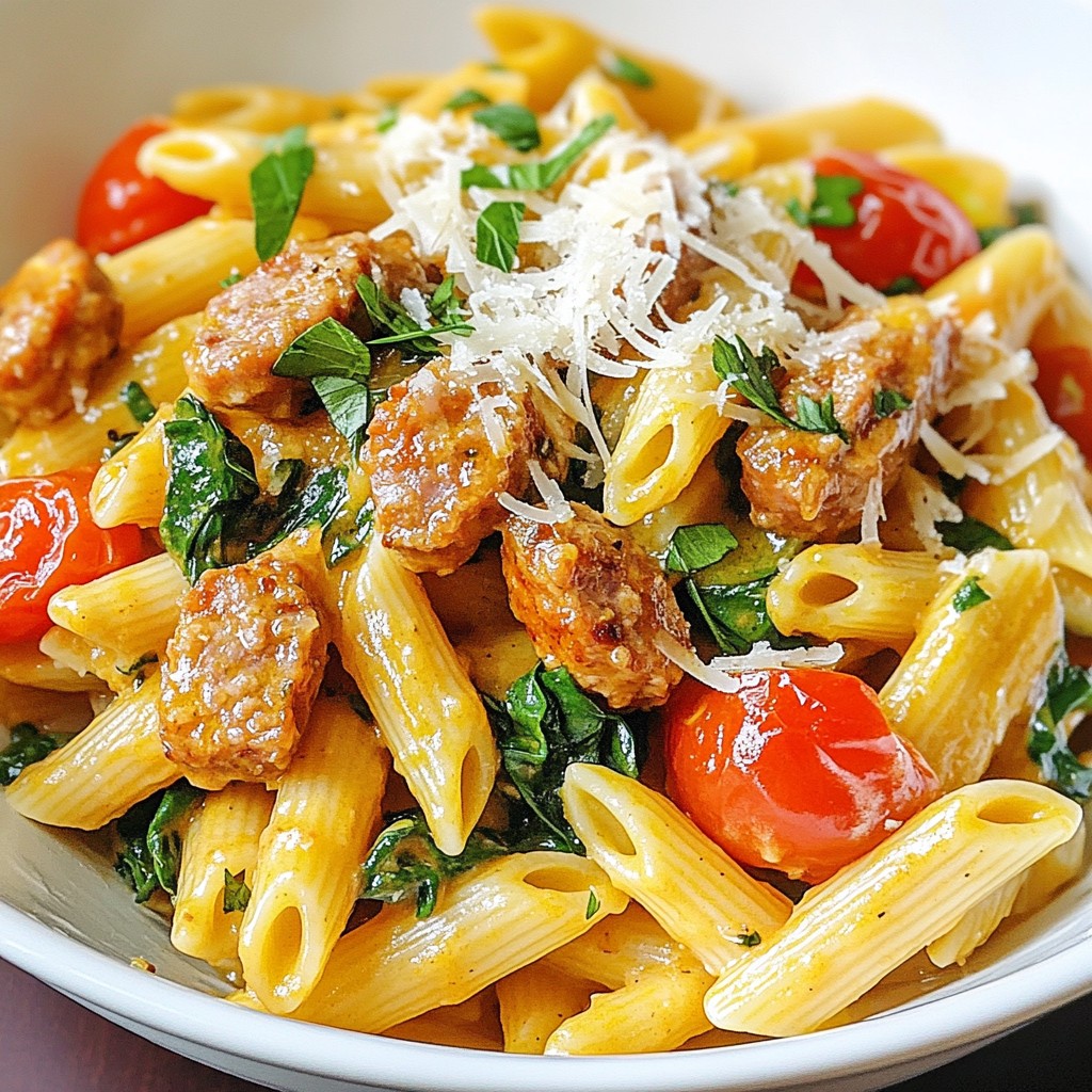 Creme Cajun Wurst Pasta Schnelles und Leckeres Gericht