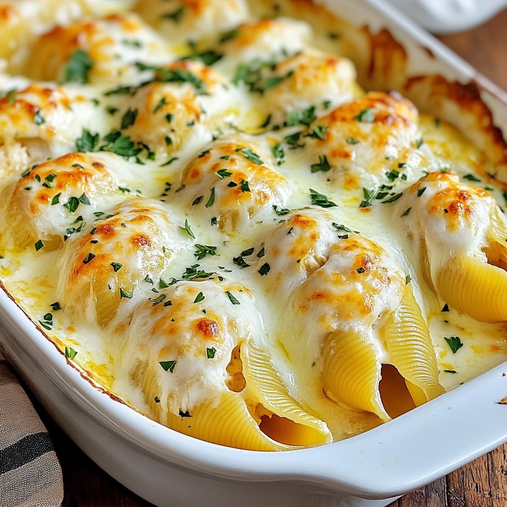Creamy Chicken Alfredo Stuffed Shells Leckeres Gericht