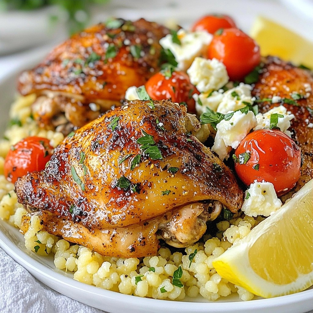 Gewürzte griechische Hähnchenschenkel mit Couscous