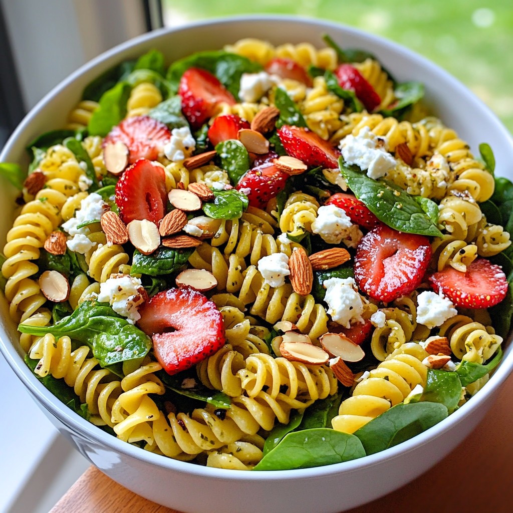 Strawberry Spinach Pasta Salad Frisch und Gesund