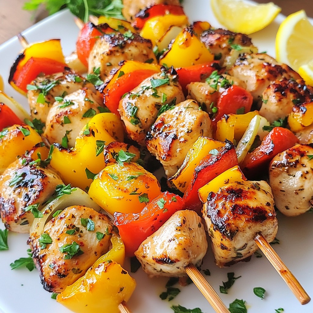 Lemon Herb Chicken Kabobs Schnelle und leichte Mahlzeit