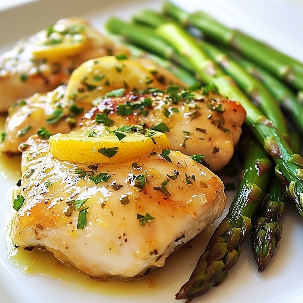 Herbed Lemon Baked Chicken mit Spargel genießen